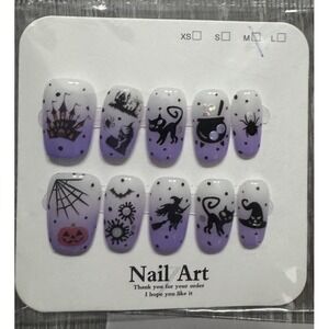 Halloween White A Purple Ombré Press On Nails‎